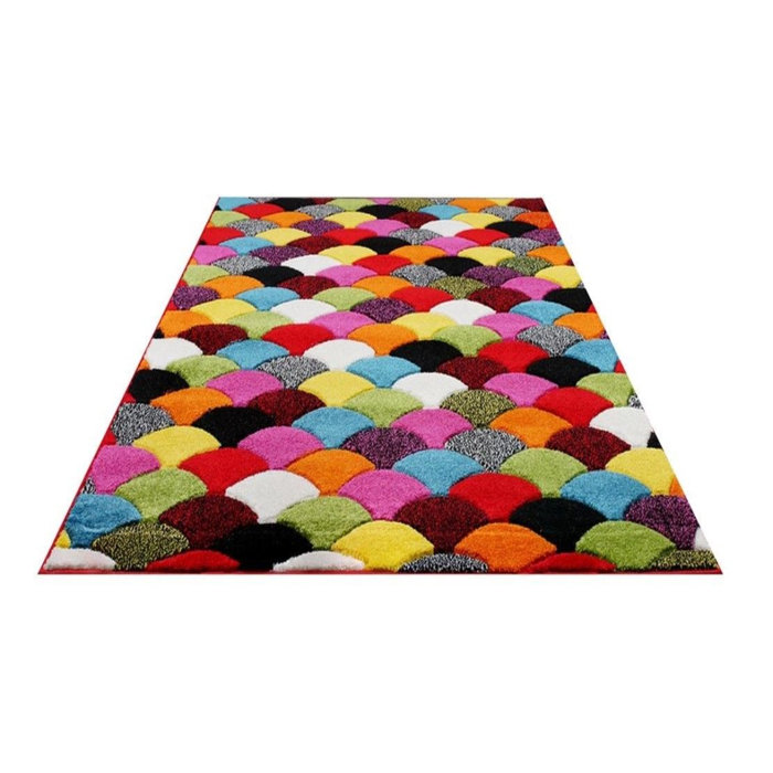 Hykkon Nobles Looped/Hooked Black/Red/Pink Area Rug & Reviews Wayfair